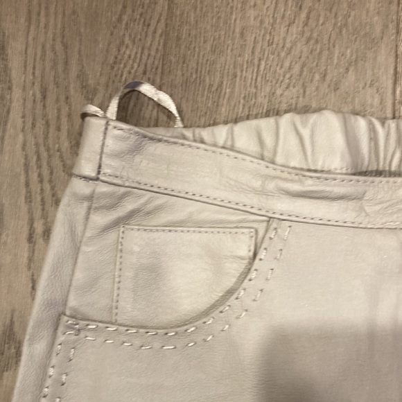 Dove Grey Vintage Leather Pants - Guillaume - Picture 4 of 10